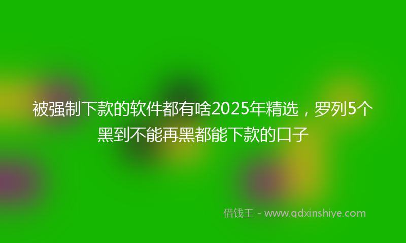 被强制下款的软件都有啥2025年精选，罗列5个黑到不能再黑都能下款的口子