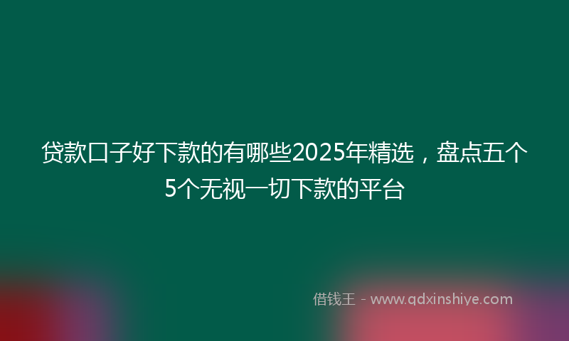 贷款口子好下款的有哪些2025年精选，盘点五个5个无视一切下款的平台