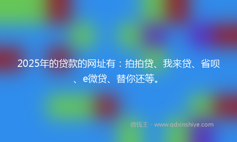 2025年的贷款的网址有：拍拍贷、我来贷、省呗、e微贷、替你还等。