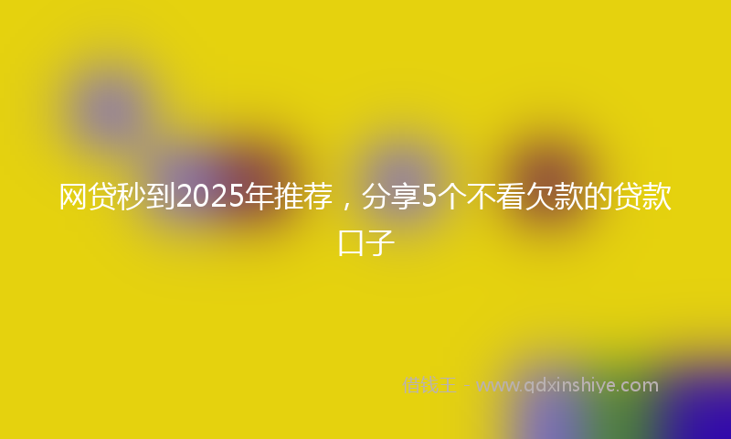 网贷秒到2025年推荐，分享5个不看欠款的贷款口子
