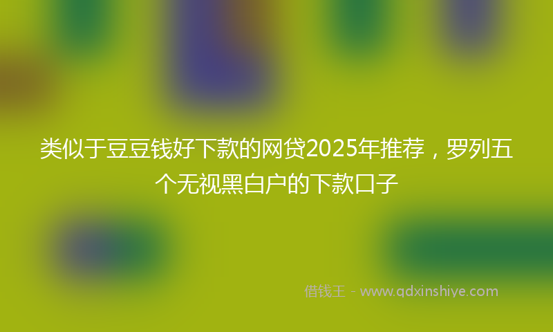 类似于豆豆钱好下款的网贷2025年推荐，罗列五个无视黑白户的下款口子