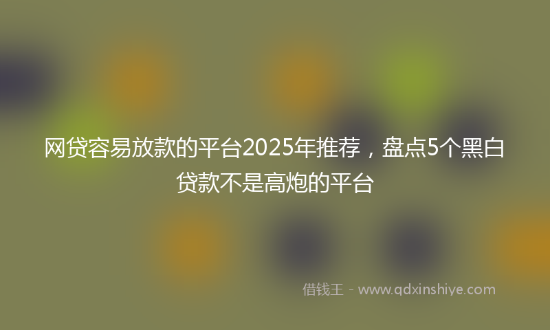 网贷容易放款的平台2025年推荐，盘点5个黑白贷款不是高炮的平台