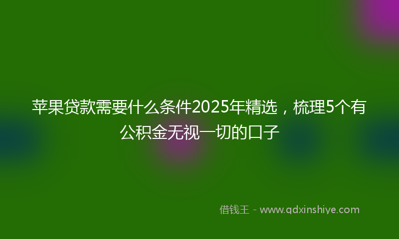 苹果贷款需要什么条件2025年精选，梳理5个有公积金无视一切的口子