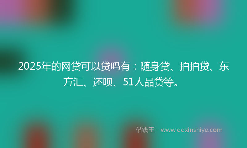 2025年的网贷可以贷吗有：随身贷、拍拍贷、东方汇、还呗、51人品贷等。