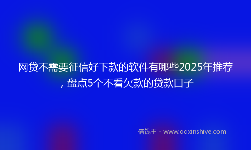 网贷不需要征信好下款的软件有哪些2025年推荐，盘点5个不看欠款的贷款口子
