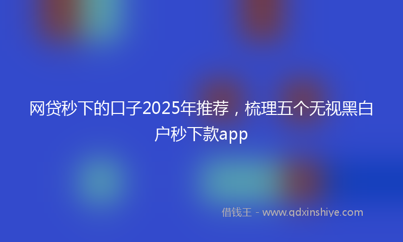 网贷秒下的口子2025年推荐，梳理五个无视黑白户秒下款app