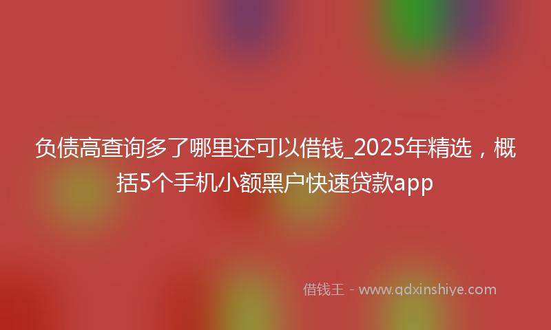 负债高查询多了哪里还可以借钱_2025年精选，概括5个手机小额黑户快速贷款app