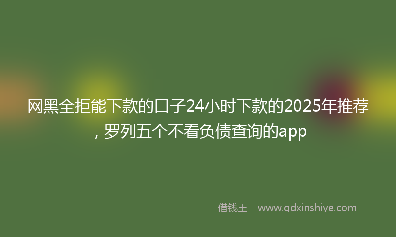 网黑全拒能下款的口子24小时下款的2025年推荐，罗列五个不看负债查询的app