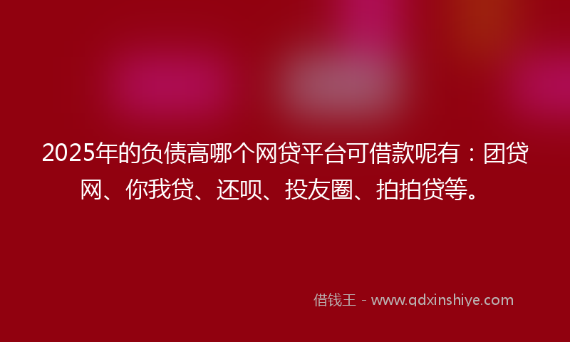2025年的负债高哪个网贷平台可借款呢有：团贷网、你我贷、还呗、投友圈、拍拍贷等。