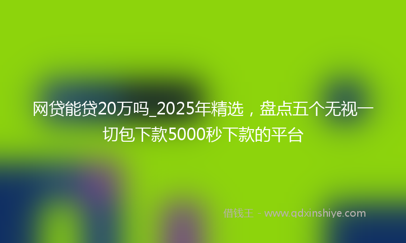 网贷能贷20万吗_2025年精选，盘点五个无视一切包下款5000秒下款的平台