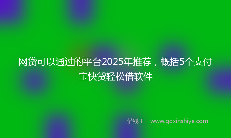 网贷可以通过的平台2025年推荐，概括5个支付宝快贷轻松借软件