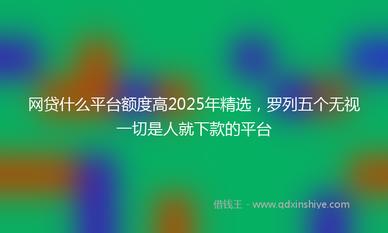 网贷什么平台额度高2025年精选，罗列五个无视一切是人就下款的平台