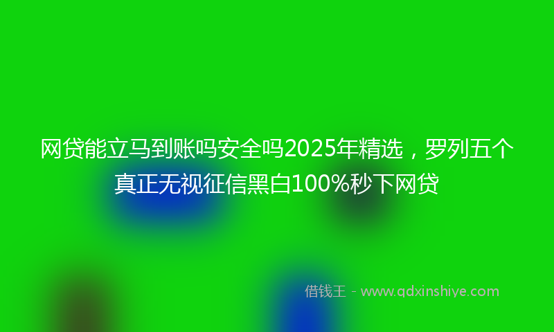 网贷能立马到账吗安全吗2025年精选，罗列五个真正无视征信黑白100%秒下网贷