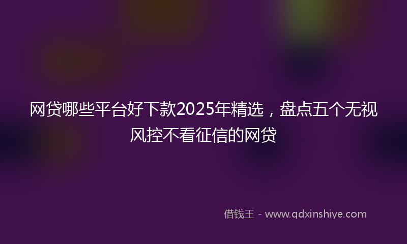 网贷哪些平台好下款2025年精选，盘点五个无视风控不看征信的网贷