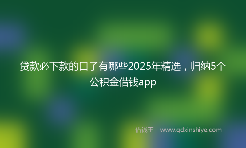 贷款必下款的口子有哪些2025年精选，归纳5个公积金借钱app