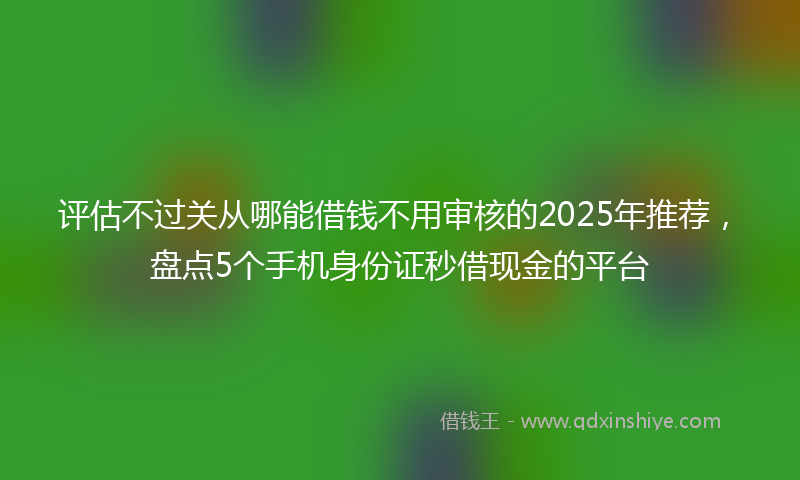评估不过关从哪能借钱不用审核的2025年推荐，盘点5个手机身份证秒借现金的平台