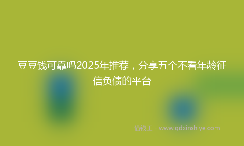 豆豆钱可靠吗2025年推荐，分享五个不看年龄征信负债的平台