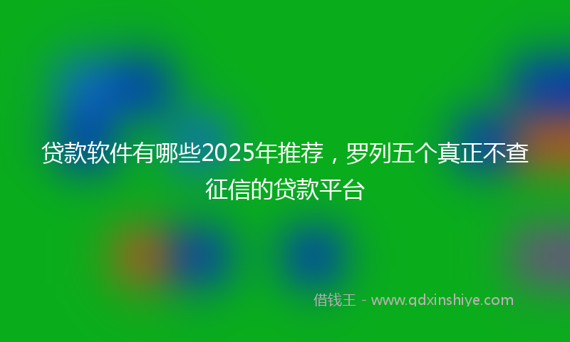 贷款软件有哪些2025年推荐，罗列五个真正不查征信的贷款平台