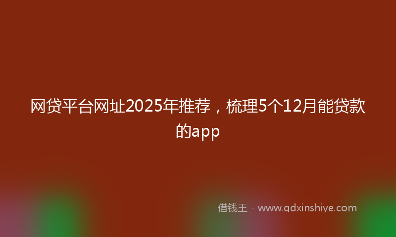 网贷平台网址2025年推荐，梳理5个12月能贷款的app