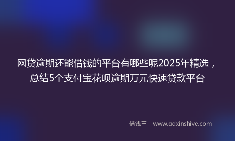网贷逾期还能借钱的平台有哪些呢2025年精选，总结5个支付宝花呗逾期万元快速贷款平台