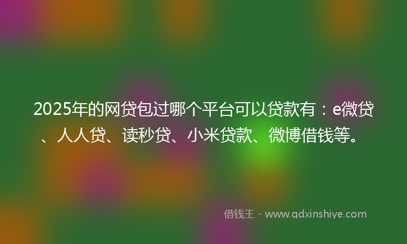 2025年的网贷包过哪个平台可以贷款有：e微贷、人人贷、读秒贷、小米贷款、微博借钱等。