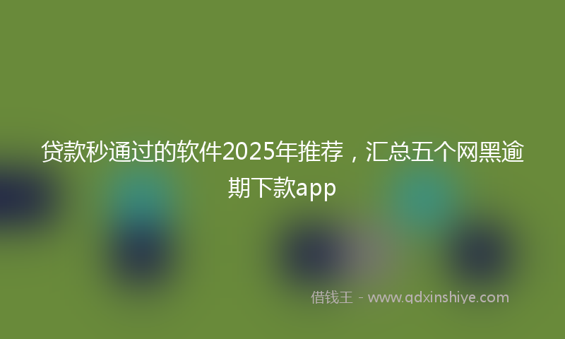 贷款秒通过的软件2025年推荐，汇总五个网黑逾期下款app