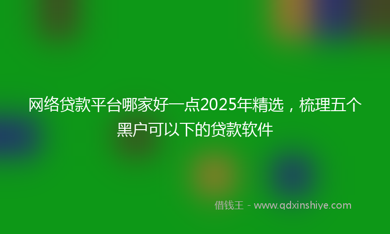 网络贷款平台哪家好一点2025年精选，梳理五个黑户可以下的贷款软件