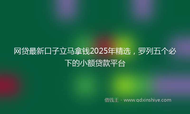 网贷最新口子立马拿钱2025年精选，罗列五个必下的小额贷款平台