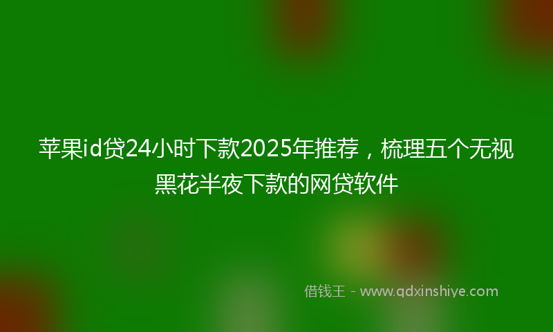 苹果id贷24小时下款2025年推荐，梳理五个无视黑花半夜下款的网贷软件