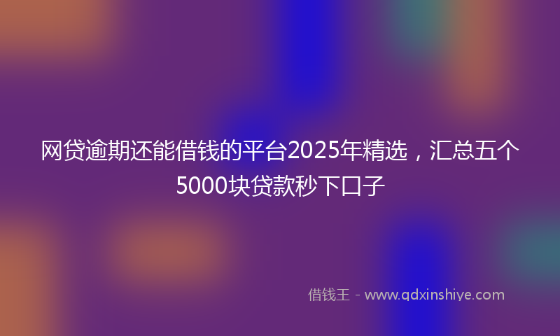 网贷逾期还能借钱的平台2025年精选，汇总五个5000块贷款秒下口子