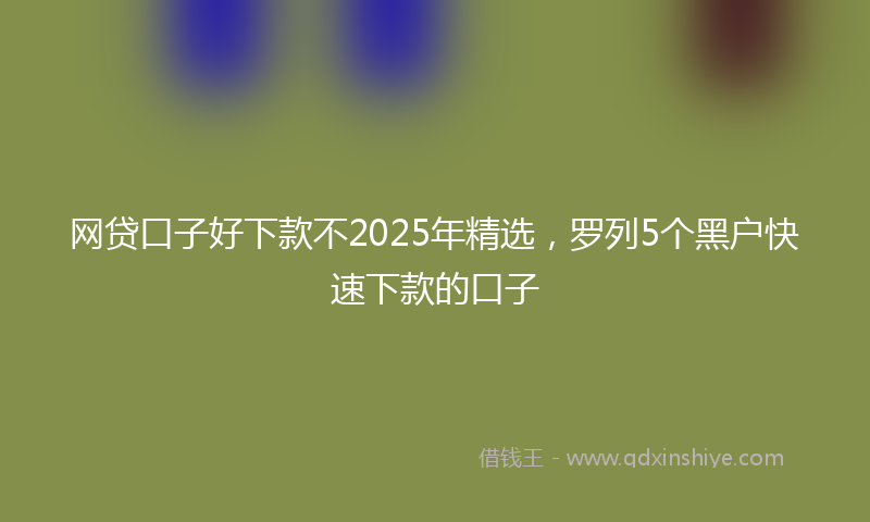 网贷口子好下款不2025年精选，罗列5个黑户快速下款的口子