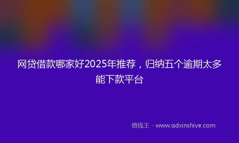 网贷借款哪家好2025年推荐，归纳五个逾期太多能下款平台