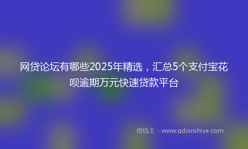 网贷论坛有哪些2025年精选，汇总5个支付宝花呗逾期万元快速贷款平台