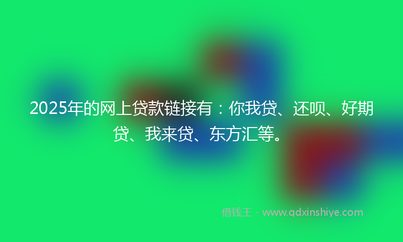 2025年的网上贷款链接有：你我贷、还呗、好期贷、我来贷、东方汇等。