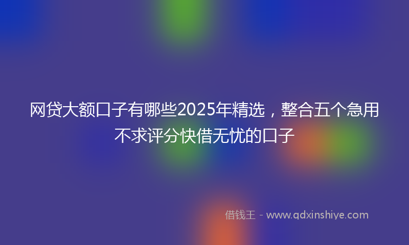 网贷大额口子有哪些2025年精选，整合五个急用不求评分快借无忧的口子