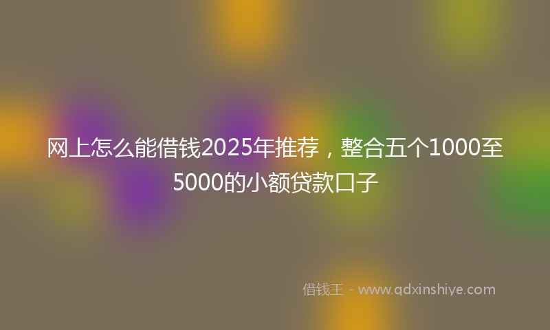 网上怎么能借钱2025年推荐，整合五个1000至5000的小额贷款口子