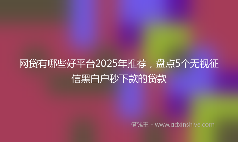 网贷有哪些好平台2025年推荐，盘点5个无视征信黑白户秒下款的贷款