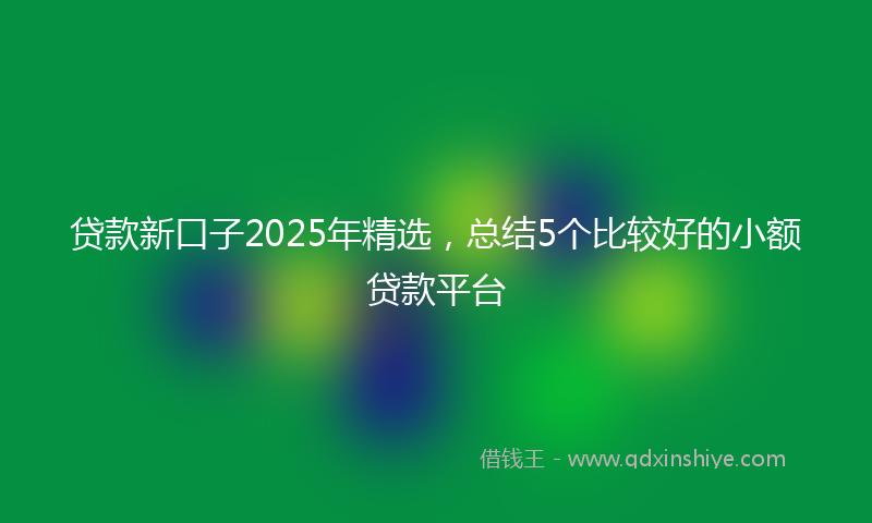 贷款新口子2025年精选，总结5个比较好的小额贷款平台