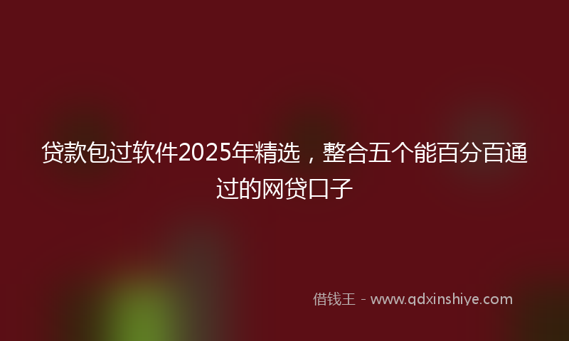 贷款包过软件2025年精选，整合五个能百分百通过的网贷口子