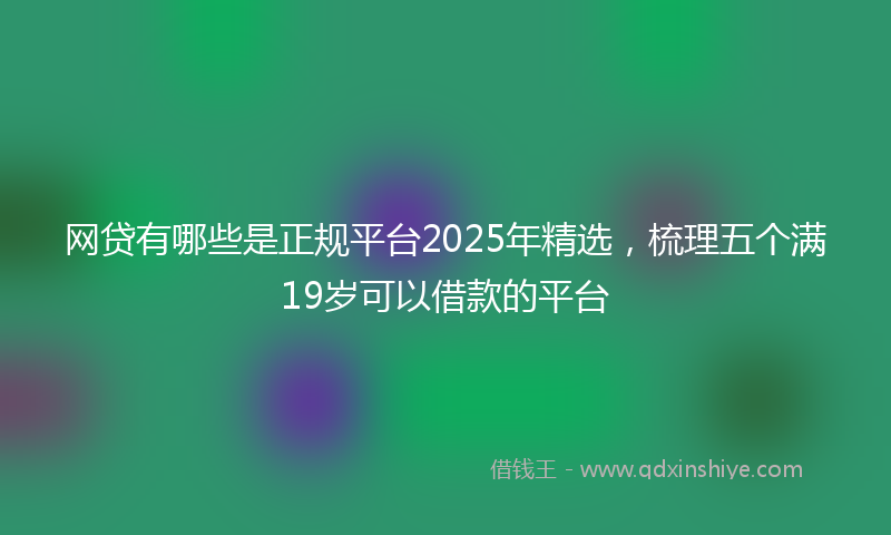 网贷有哪些是正规平台2025年精选，梳理五个满19岁可以借款的平台