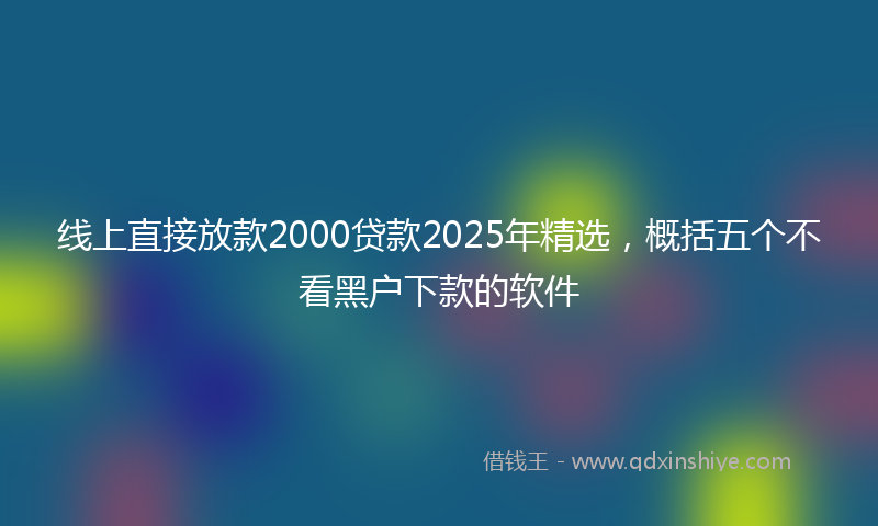 线上直接放款2000贷款2025年精选，概括五个不看黑户下款的软件