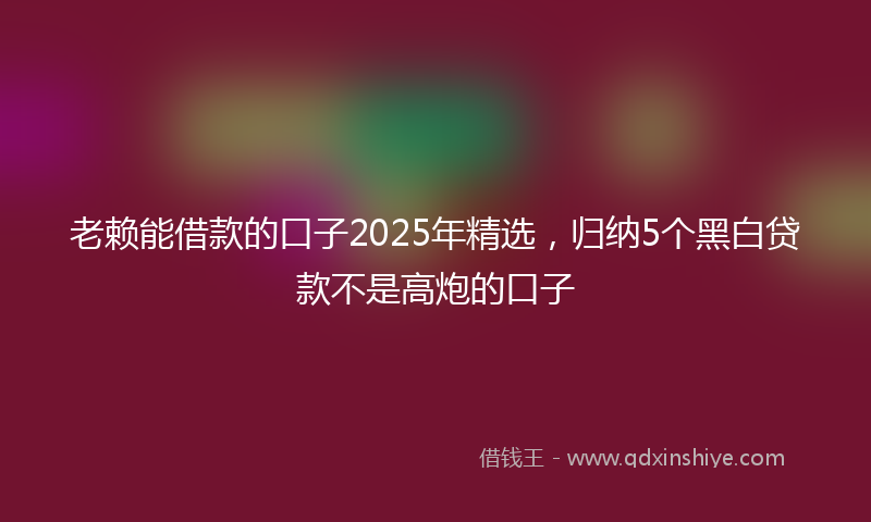 老赖能借款的口子2025年精选，归纳5个黑白贷款不是高炮的口子