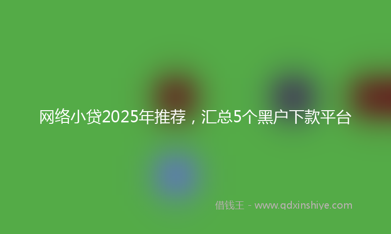 网络小贷2025年推荐，汇总5个黑户下款平台