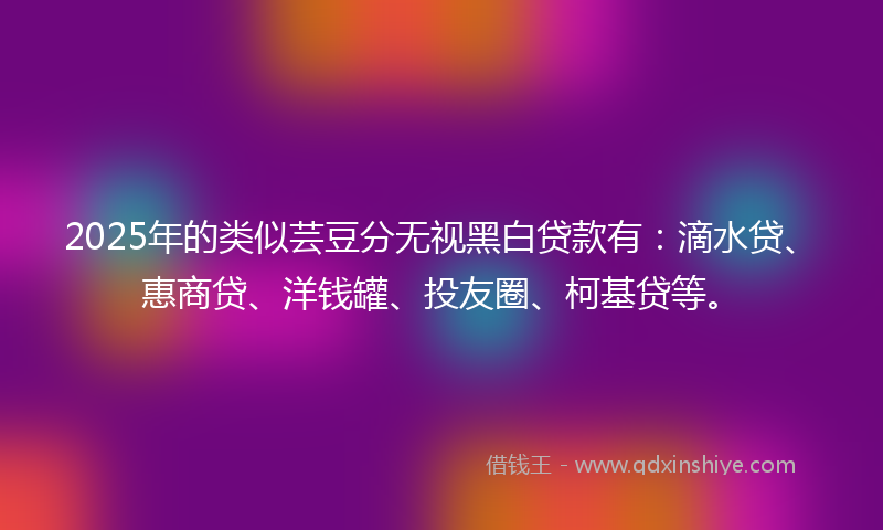 2025年的类似芸豆分无视黑白贷款有：滴水贷、惠商贷、洋钱罐、投友圈、柯基贷等。