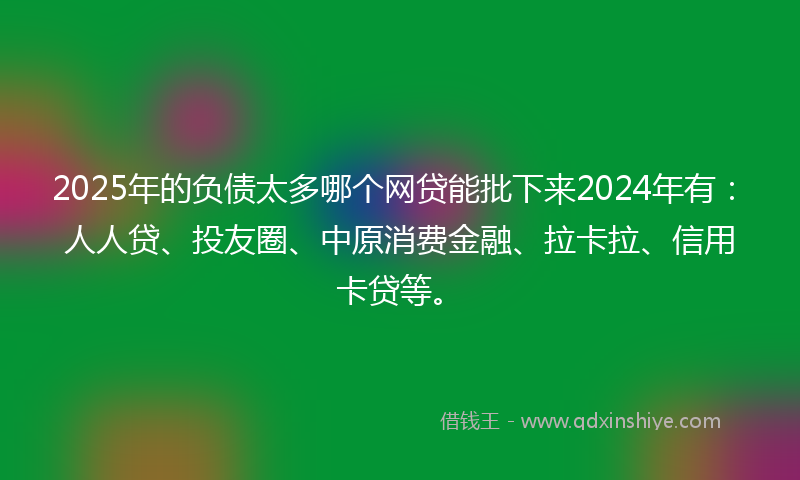 2025年的负债太多哪个网贷能批下来2024年有：人人贷、投友圈、中原消费金融、拉卡拉、信用卡贷等。