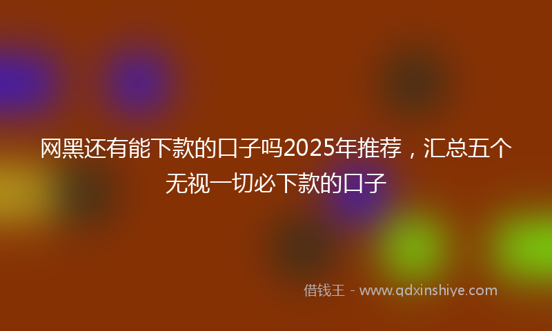 网黑还有能下款的口子吗2025年推荐，汇总五个无视一切必下款的口子