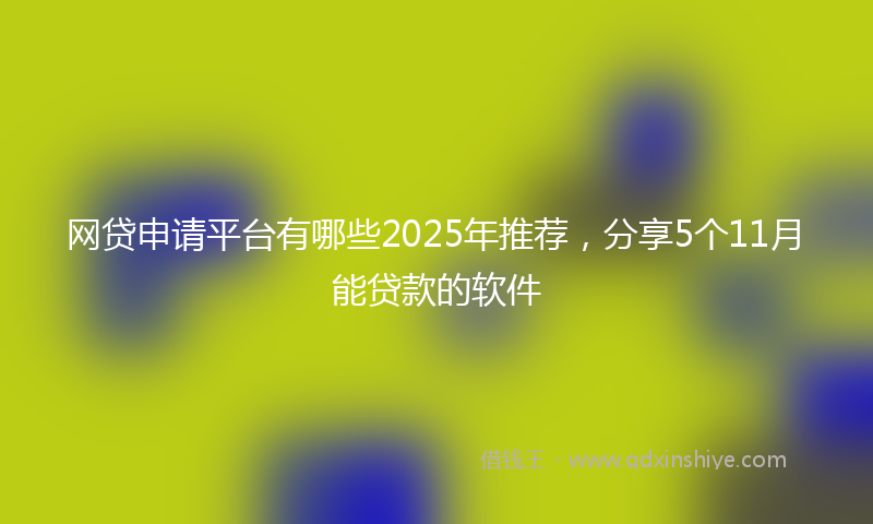 网贷申请平台有哪些2025年推荐，分享5个11月能贷款的软件