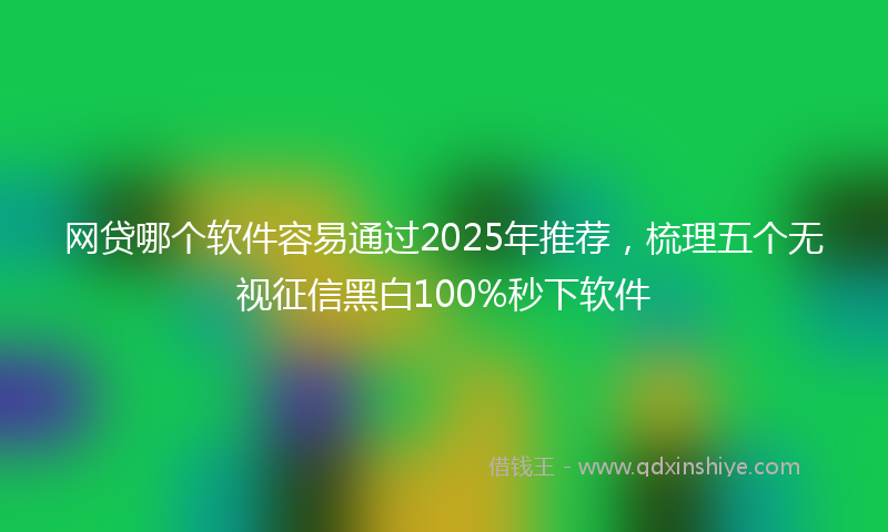 网贷哪个软件容易通过2025年推荐，梳理五个无视征信黑白100%秒下软件