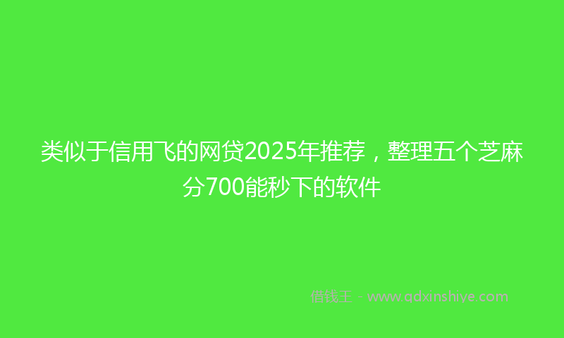 类似于信用飞的网贷2025年推荐，整理五个芝麻分700能秒下的软件