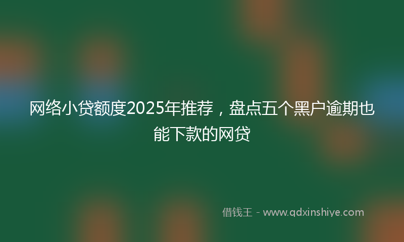 网络小贷额度2025年推荐，盘点五个黑户逾期也能下款的网贷